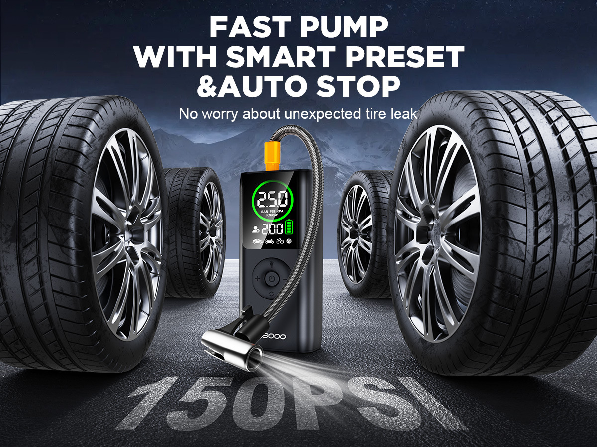 Amazon Car Emergency Jump Starter and Air Compressor All-in-One Device for Vehicle Emergency Multi-Function Power Bank and Air Pump