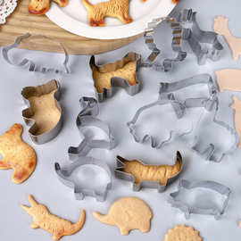 小动物12件套 不锈钢卡通辅食模具 DIY饼干曲奇羊驼熊猫造型切模