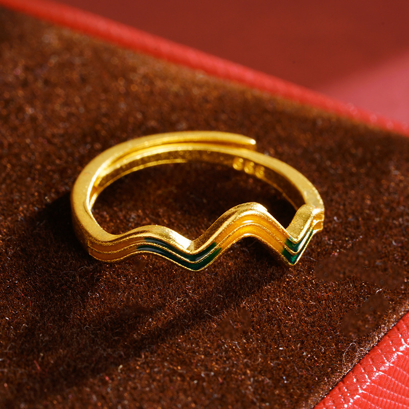 Vietnam esmalte de oro de arena mil millas de anillo Jiangshan pequeño libro rojo fabricantes directamente para la superposición colina anillo al por mayor