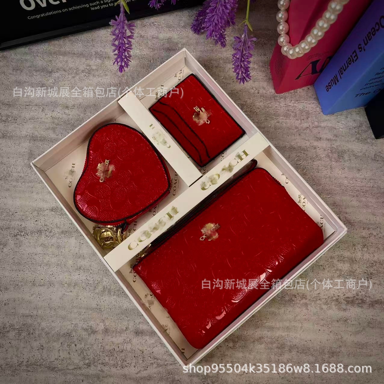 Bolsas de mujer transfronterizas lujosas de alta calidad bolsas de tarjetas de damas de moda versátil bolsas de cambio mini bolsas de tres piezas KomeCO