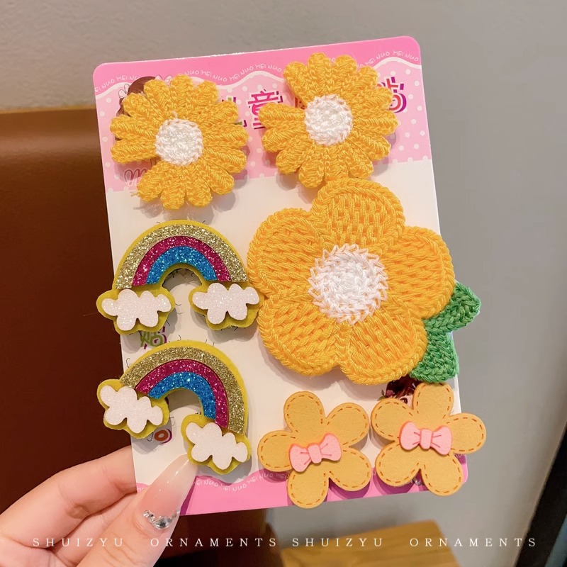 El pelo roto de las niñas artefacto de dibujos animados Velcro bebé de las niñas Linda horquilla sin costuras no duele el pelo flequillo accesorios para el cabello pegajoso