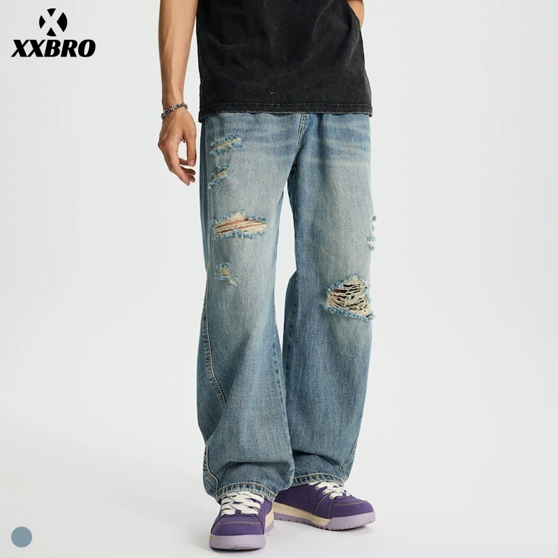 Xxbro Men # американские высокие улицы, красивые брюки, мужские дикие старые модные винтажные джинсы