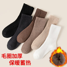 男秋冬中筒袜男士加厚毛圈袜加绒保暖毛巾袜冬季女袜诸暨袜子批发
