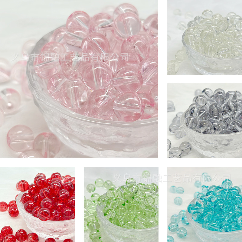 Crystal Loose Beads 10mm Transparent Glass Beads Round Beads Glass Loose Beads Large DIY Handmade Bracelet Necklace Material