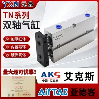 AKS двухосевой двухштоковый цилиндр небольшой пневматический с высокой тягой TN/TDA10/16/20/25/32x40-S