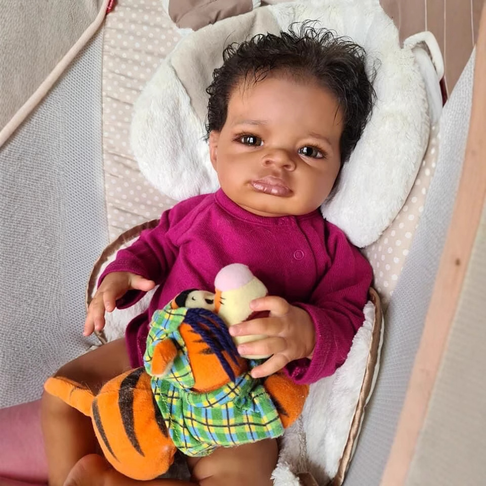 50cm muñeca de simulación muñeca de piel negra Lanny transfronteriza suministro de Venta caliente entrega de una sola pieza