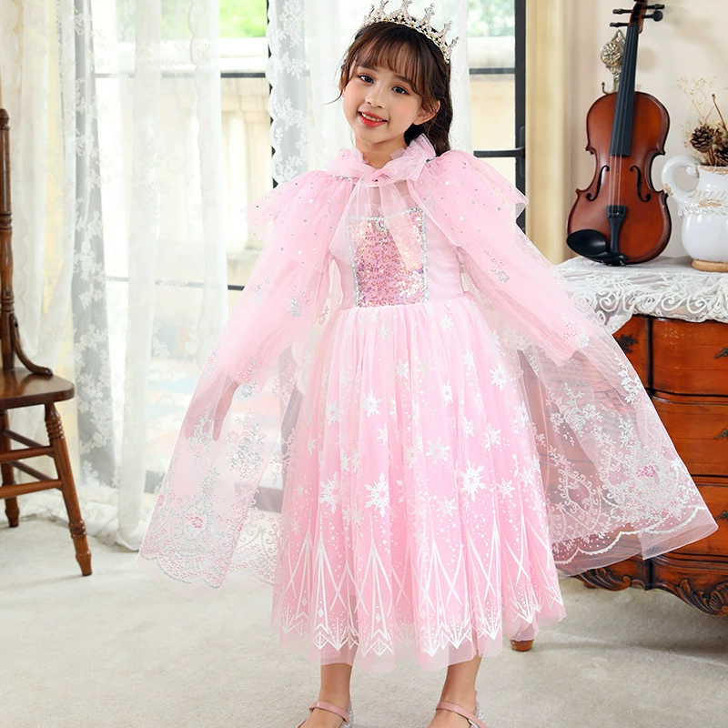 Платье принцессы Эльзы одеваются с фестивальной вечеринкой шали 1 июня, Детский костюм, накидка Эльзы