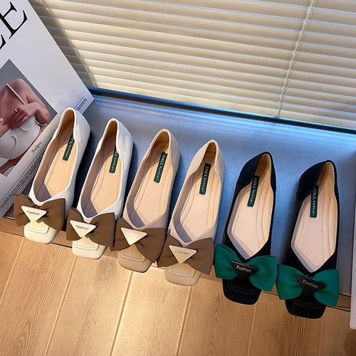 3688-31 Women's fashion single shoes, flat shoes, soft-soled women's scoop shoes, shallow boat shoes, wide fat feet, large size women's shoes 41