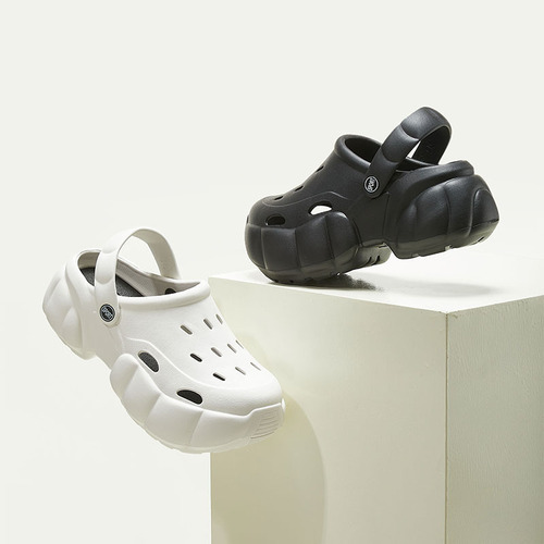 New DIY feel-good thick-soled holey shoes for women, summer outdoor wear, new height-increasing anti-slip cap EVA beach sandals