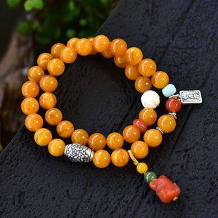 Natural Old Wax Two-Turn Bracelet Old Flower Wax Bracelet Russian Genuine Beeswax Wholesale Old Beeswax