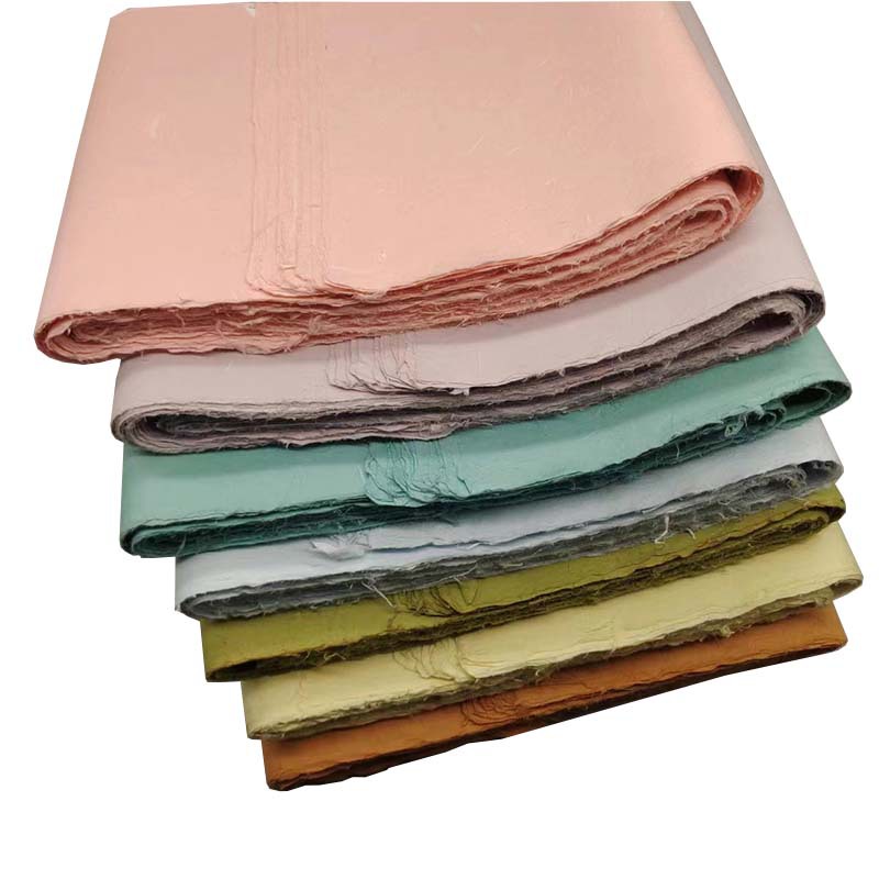 桑皮纸边角料半生熟多种颜色皮纸云龙皮纸投展览作品创作拼接宣纸