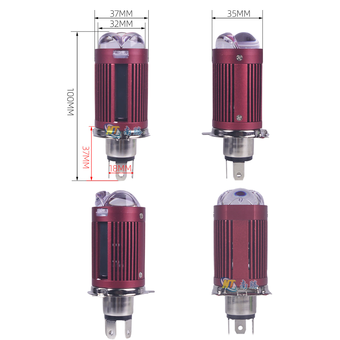 Lente láser de tres luces con lámpara frontal de doble luz para automóviles, camiones, motocicleta H4 en una sola lámpara LED de conversión de luz