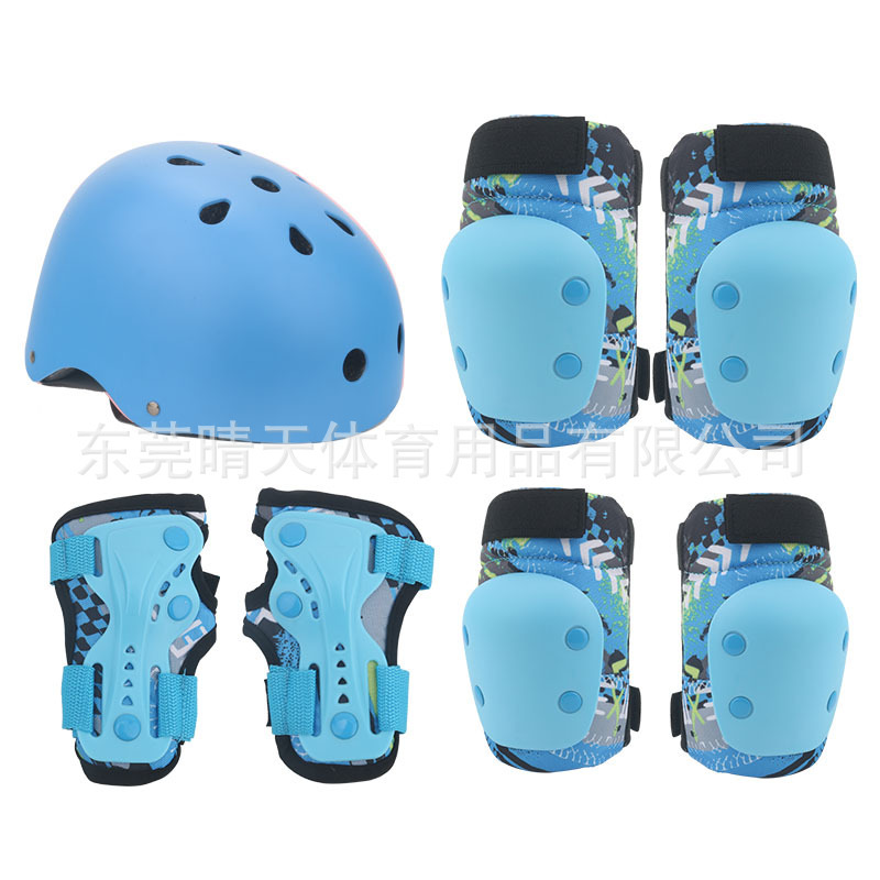 Children's Roller Skating Protector Helmet Full Set of Equipment Thickened Skateboard Dry Skates Bicycle Professional Protection for Boys and Girls