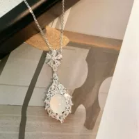 AGATE pendant white jade, камень инкрустация, с драгоценными камнями, цветочный, китайский стиль, инкрустированный бриллиантами