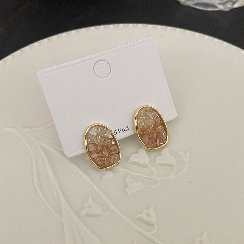 Unique Design Orange Sea Crystal 2023 New Trendy and High end Exquisite with Sterling Silver Style Earrings_voghion.com