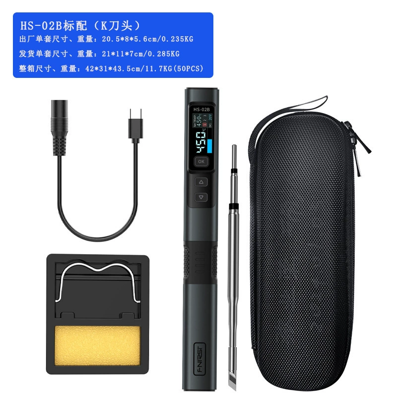 FNIRSI HS-02 умный паяльник 100W, портативная станция с постоянной температурой, паяльная ручка для домашнего ремонта