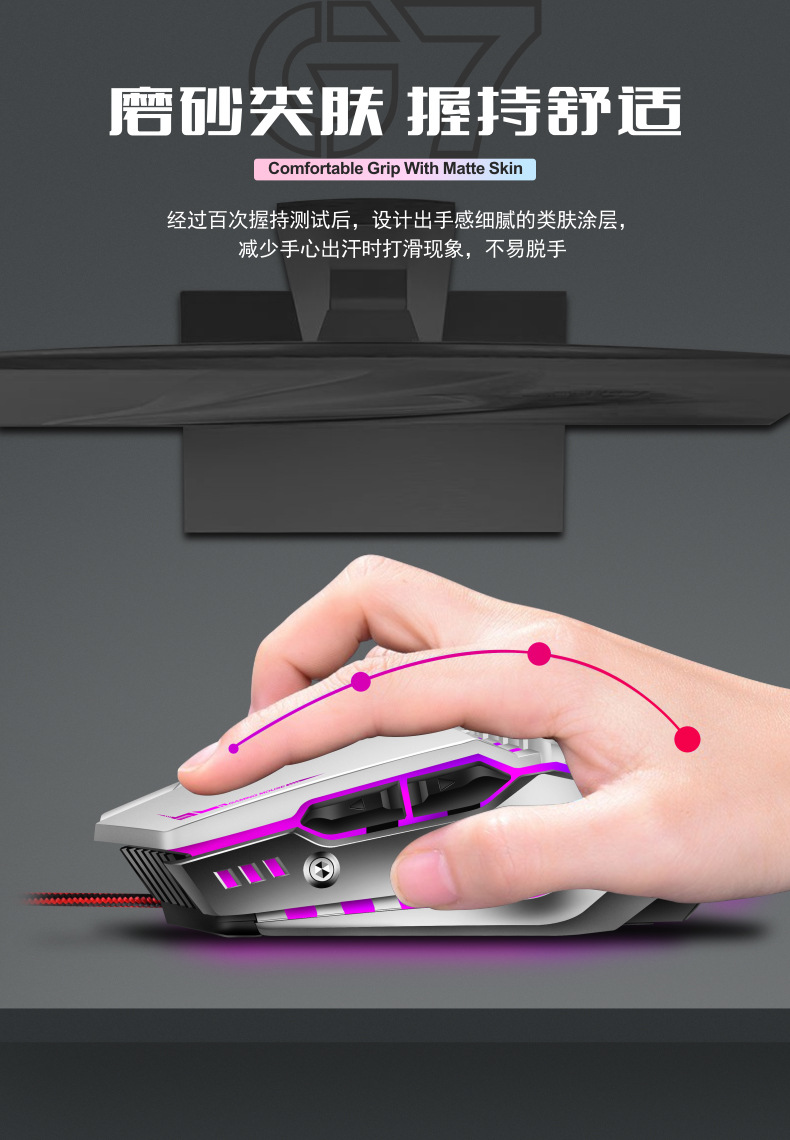 Kablolu oyun ışıklı mekanik mouse USB e-spor ofis notebook masaüstü bilgisayar evrensel toptan sınır ötesi
