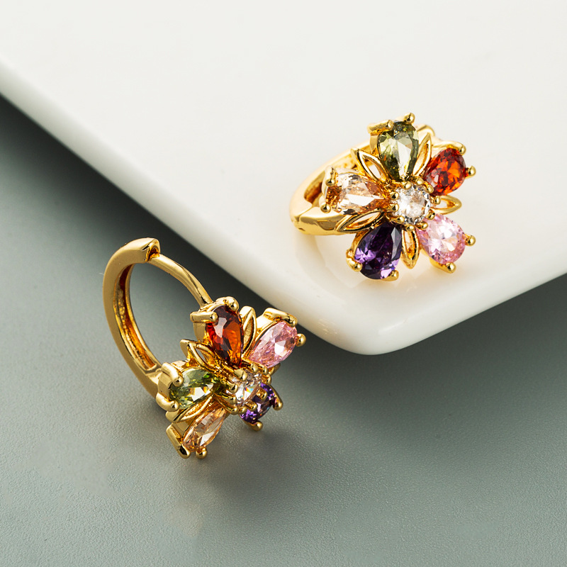 Geométrico Moda Cobre Piedras Preciosas Artificiales Pendientes display picture 5