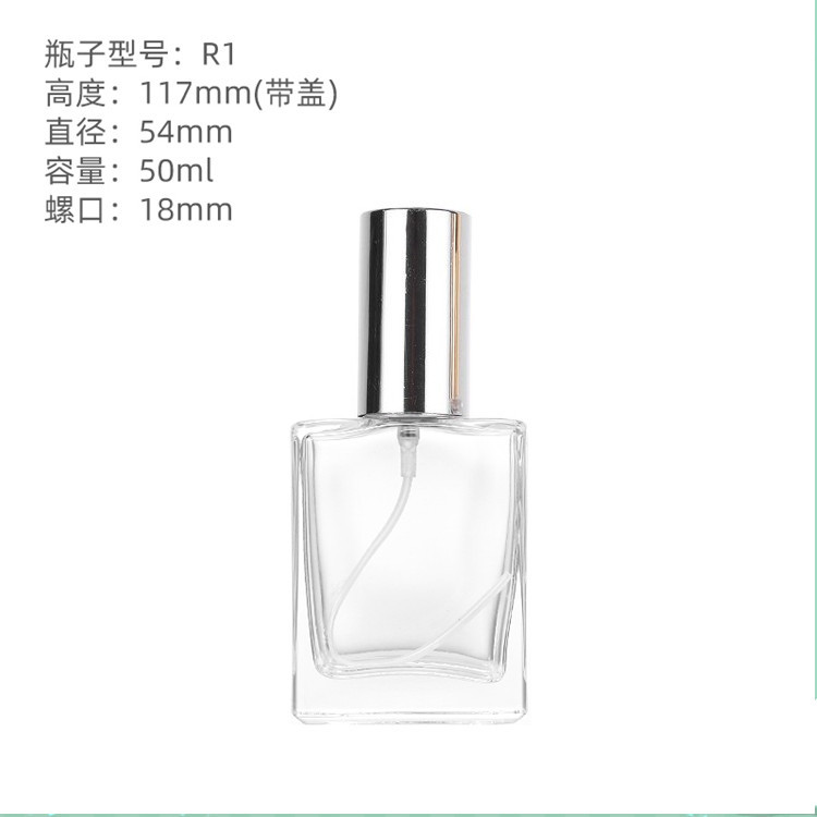 Envases de Perfume al por Mayor, Botellas de Vidrio de 30/50/100 ml, Transparentes, Hidratantes, con Pulverizador de Niebla Fina, Tapa de Rosca, Portátiles y Recargables