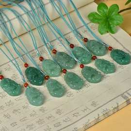 天然东陵玉佘太翠十二生肖吊坠本命年满绿色男女情侣挂件直播批发