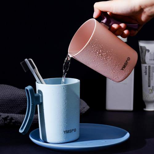 Thickened Household Mouthwash Cup, Couples' Contrasting-Color Toothbrush Holder, Travel-Friendly Portable Tooth-Cleaning Cup, Creative Student-Grade Plastic Washbasin
