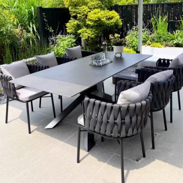 Outdoor Tables and Chairs Rattan Chairs Courtyard Hotel Famous View Spot Outdoor Terrace Milk Tea Coffee Rattan Furniture Leisure Combination