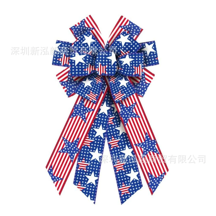 День независимости лук гирлянда входная дверь белье звезда полоса гирлянда лук Мешковина гирлянда в помещении на открытом воздухе