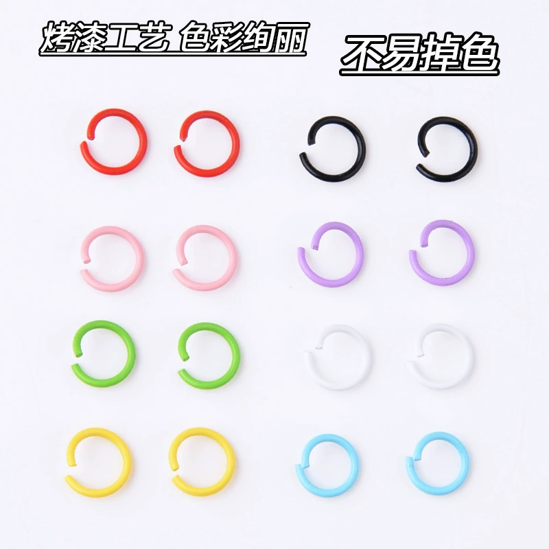 Аксессуары для ювелирных изделий DIY 1,2*10 мм Металлическая цветная краска одно кольцо соединительное кольцо с ручным подвесным кольцом Открытое кольцо