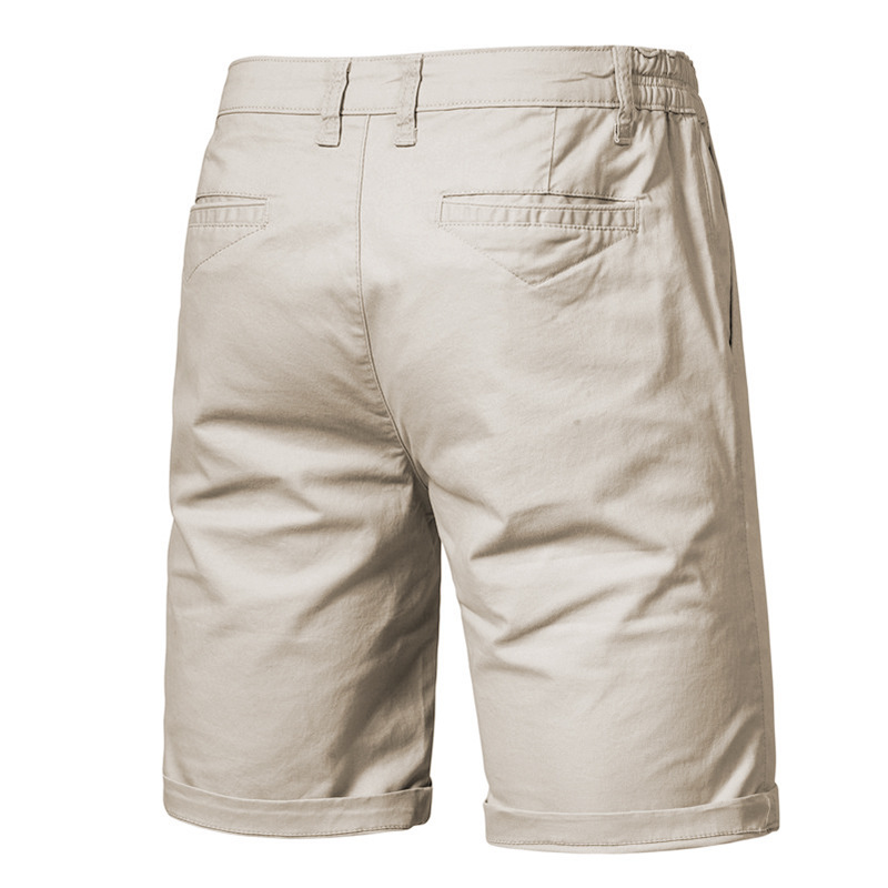 Casual Cotton Shorts For Men Five-point Straight Fit Solid Colour_voghion.com