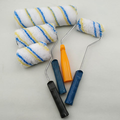 Factory wholesale roller brush latex paint roller 4 inches 6 inches 9 inches blue and yellow striped roller long hair colored roller