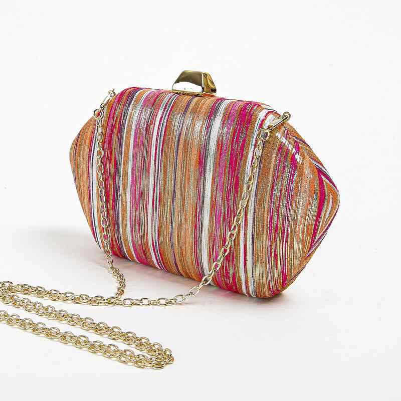 Factory direct new national style dinner bag gold stripe vertical pattern shoulder bag ladies hand bag a generation of hair