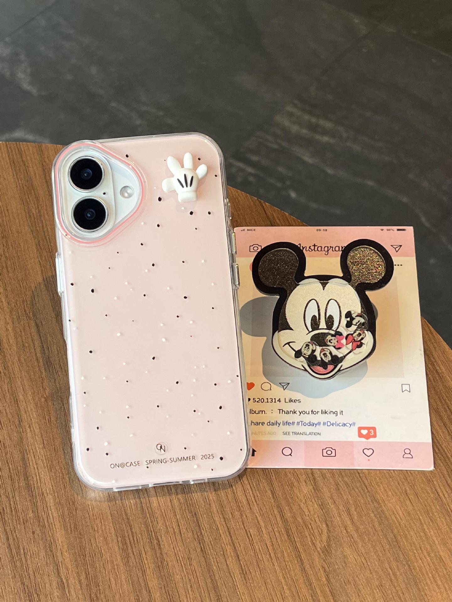 Nuevo soporte de dibujos animados de lunares ins mecedora para iphone15 Apple 13/14 funda para teléfono móvil 16ProMax