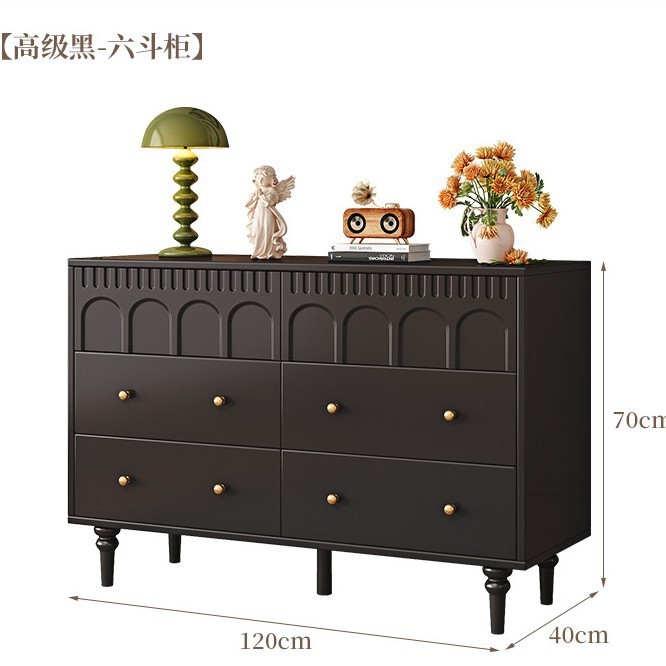 無垢材の中古ダンスキャビネット、リビングルームの壁面収納キャビネット、シンプルな収納キャビネット、レトロなベッドサイドキャビネット、6杯の引き出しキャビネット|undefined