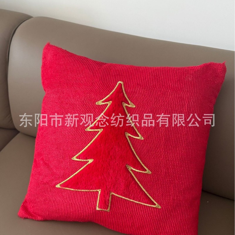 クロスボーダークリスマス枕カバークリスマスツリーリビングルームの装飾クリスマスリボン装飾枕寝室のベッドサイド枕|undefined