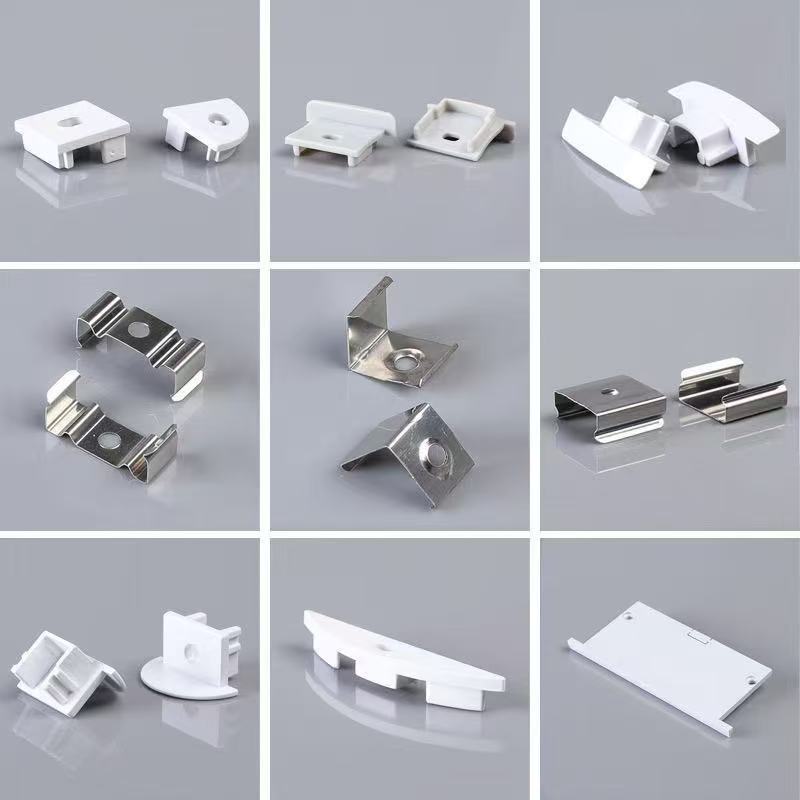 Led Linear Light Installation Fixing Clip Embedded Light Strip Accessories Aluminum Clip Linear Light End Cap