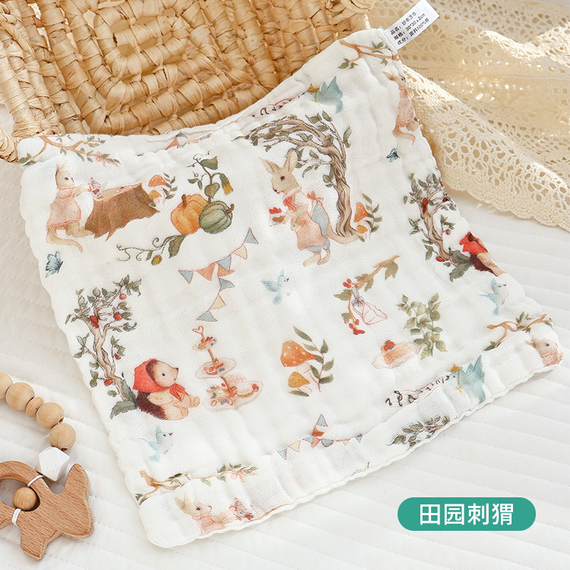 六層の泡の糸の新生児のガーゼのよだれタオルの子供の小さいタオルの赤ちゃんの顔のタオルはハンカチの赤ちゃんの四角いタオルを洗います。|undefined