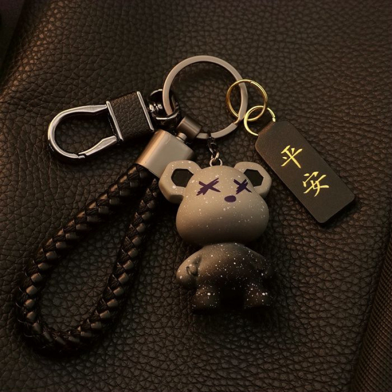 High-End Bear Key Chain Couple Cartoon Cute High-End Car Key Chain Boys Key Chain Wholesale Small Gifts