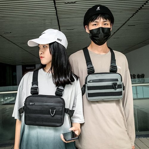 Cross-border chest bag men's trendy new tactical chest bag camouflage bag trendy street dance multi-functional chest vest backpack