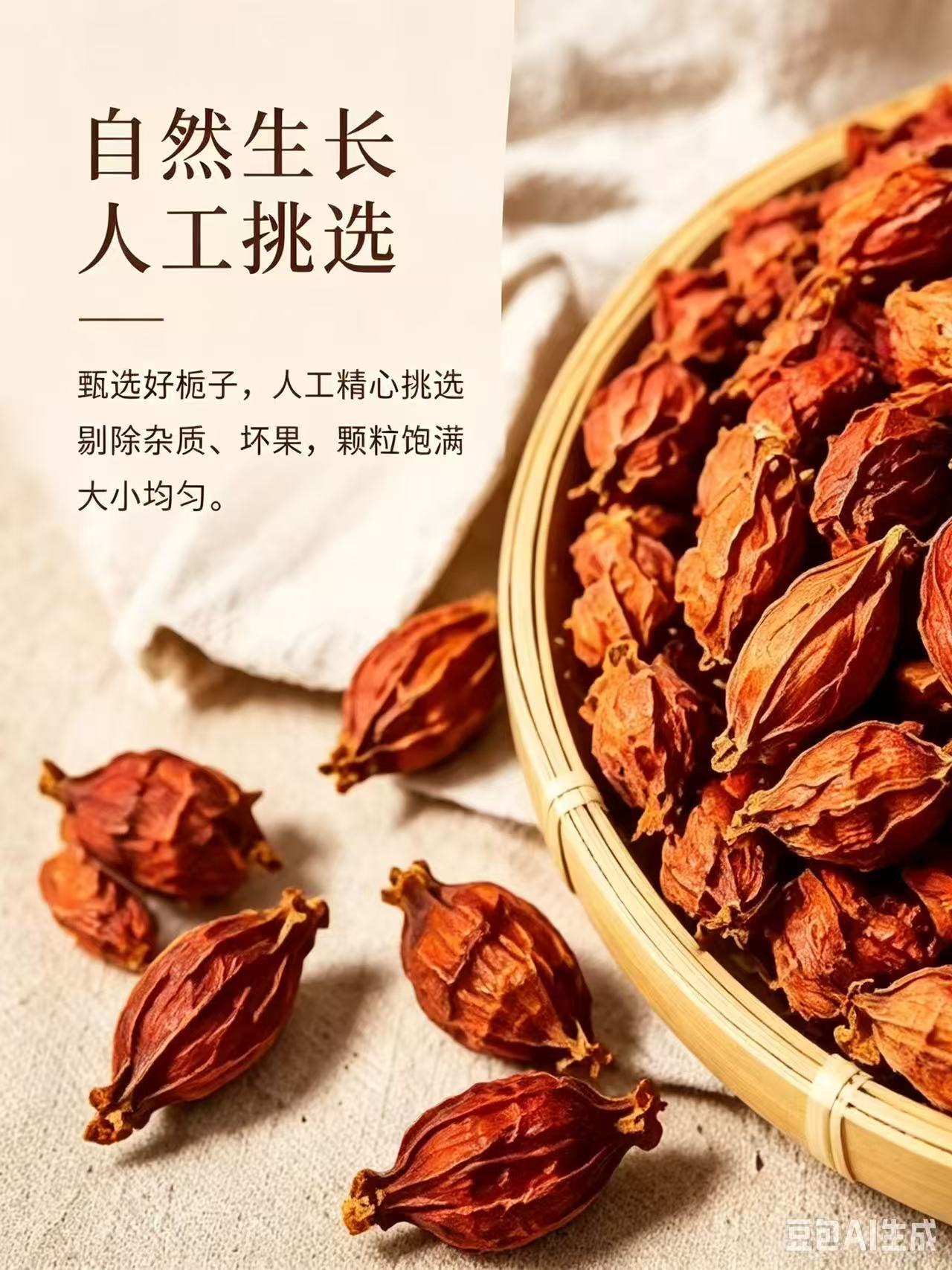 Dried Gardenia Fruit Zhi Zi 1000g Whole Herbal Tea Ingredient for Decoction and Culinary Use quality and texture