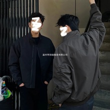 男式秋季外套男教练夹克防水防风宽松时尚大码潮流飞行外套外衣男