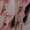 Advanced earrings with bow, flowered, high-quality style, silver 925 sample, 2022 collection