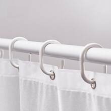 日式浴帘圈塑料挂钩C型浴帘挂环圈窗帘挂钩吊环扣床帘环挂衣帽钩