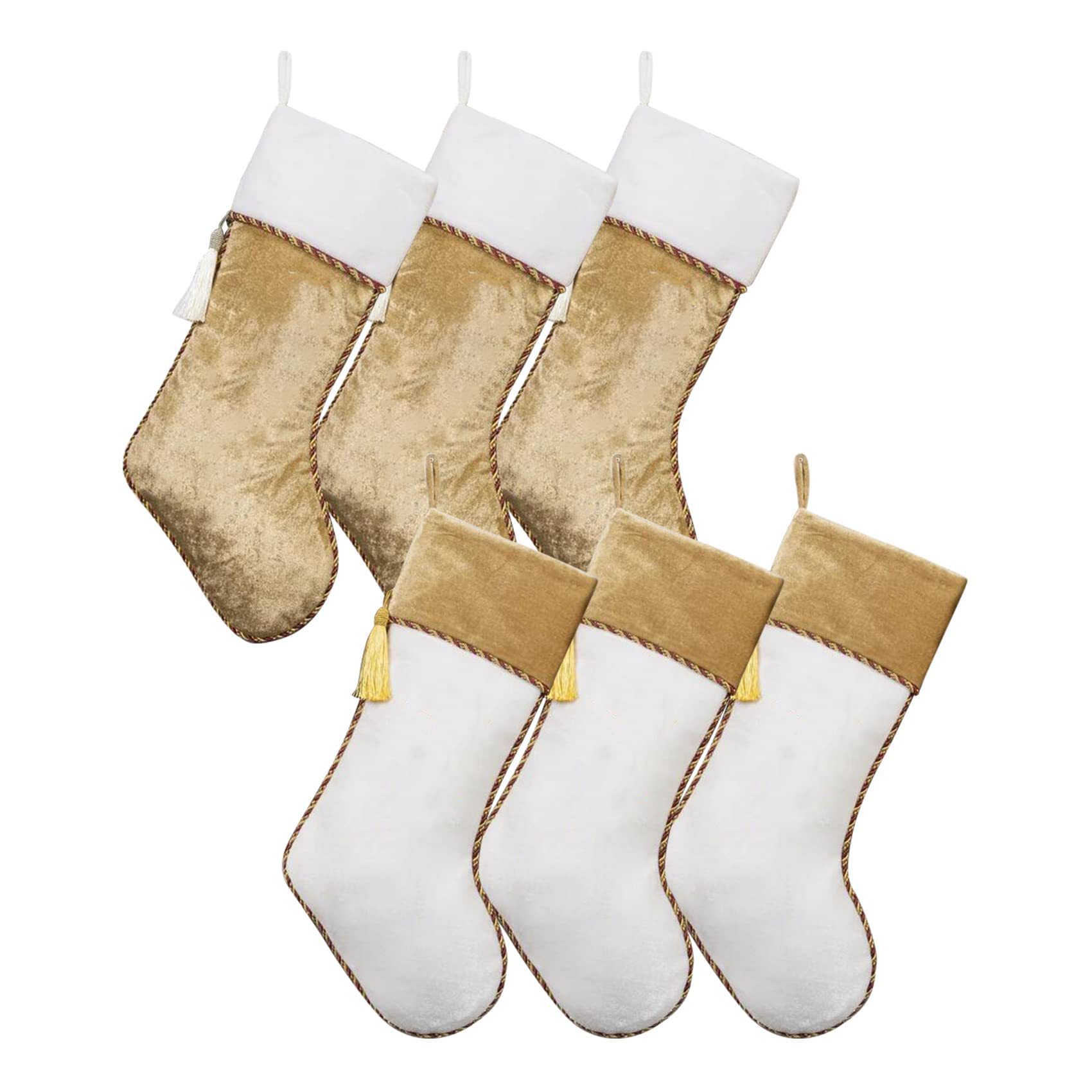 Amazon nuevo árbol de Navidad decoraciones bolsa de regalo bolsa de caramelo de terciopelo de oro blanco calcetines de Navidad