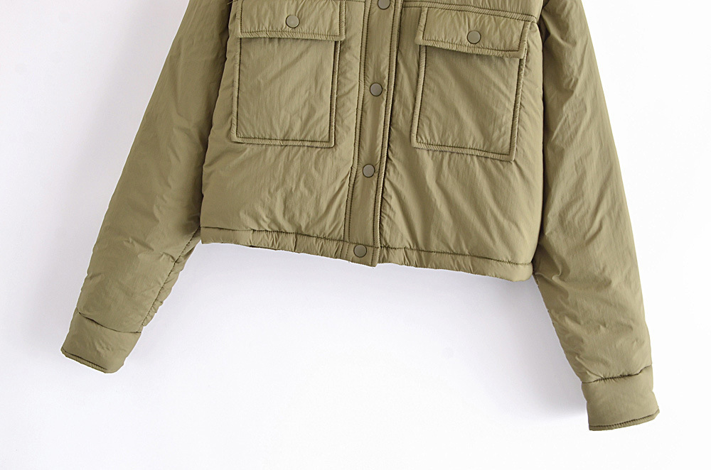 Ladies Polyester Fashion Hooded Cotton Jacket 3
