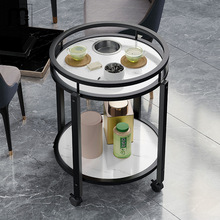 梵喜麻将桌茶几茶水架双层圆形棋牌室专用烟缸茶水台麻将桌边几小