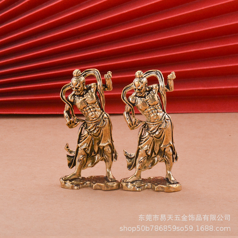 創造的な純粋な真鍮の装飾品、武の富の神、武の聖人、青龍三日月刀、銅彫刻工芸品、卸売