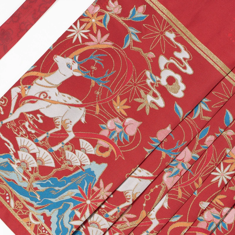 Женская взрослая Женская цельная юбка-Лапша для лошади, макияж, искусственный цветок, Золотая атласная осенне-зимняя юбка с рукавом для самолета, трапециевидная юбка-Лапша для лошади