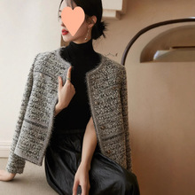 霜雪恋人髙奢B入重工编织小香粗花呢短外套温柔女新