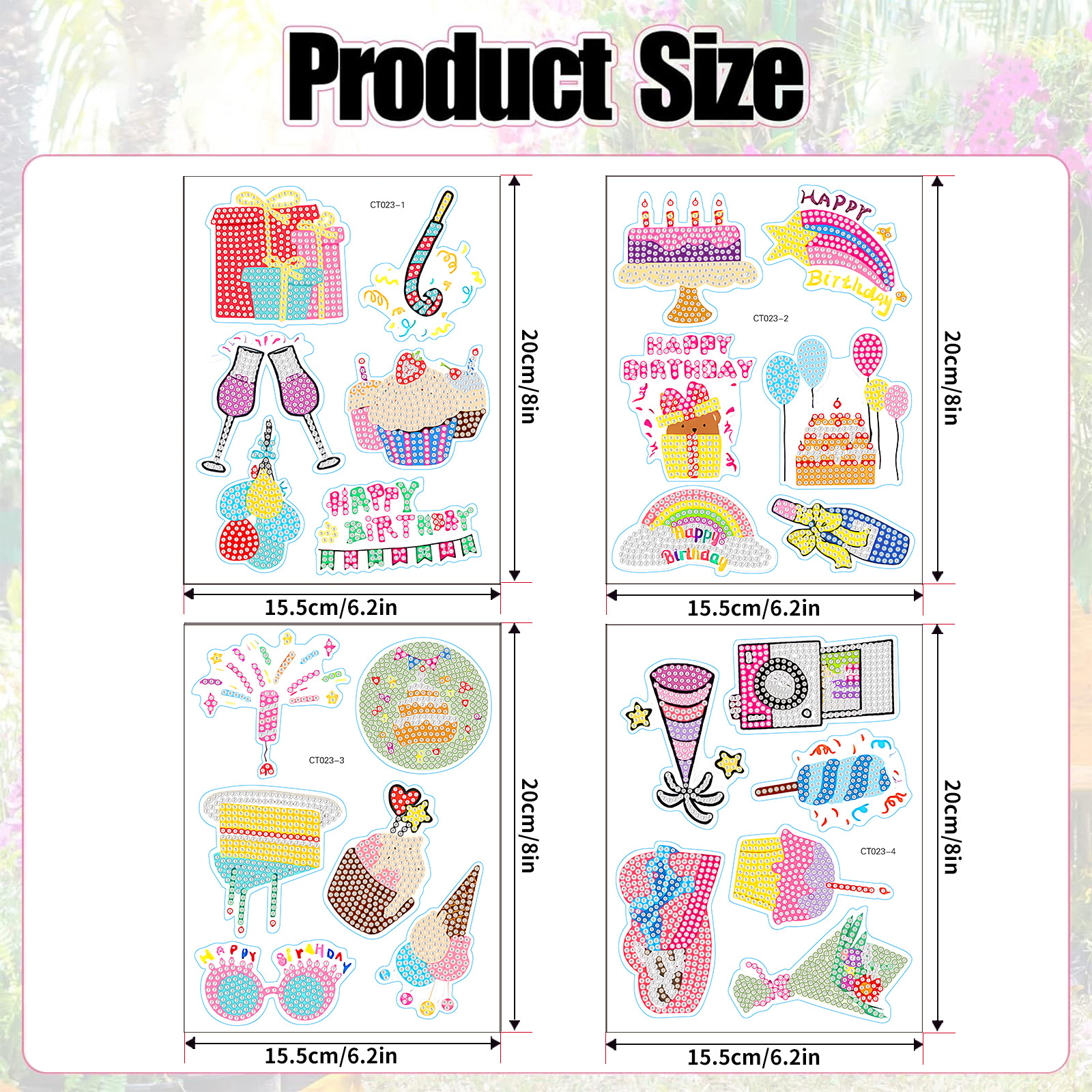 Postre de pastel globo de absorción de diamantes pintura pegatinas de refrigerador para niños DIY creativo mampostería pegatinas juguetes al por mayor