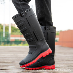 Four seasons fashionable high-top rain boots for men, wear-resistant, waterproof, non-slip shoes, non-slip rain boots, rubber shoes, car wash, fishing shoes, overshoes, trendy